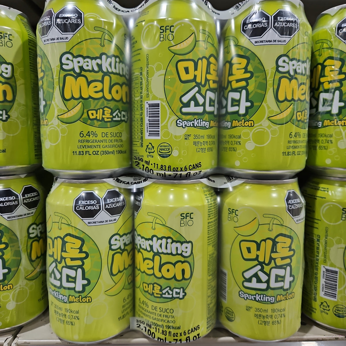 SFC SPARKLING MELON JUICE 350m x 6pk, SFC 메론 소다 350ml x 6팩 MEGAMART