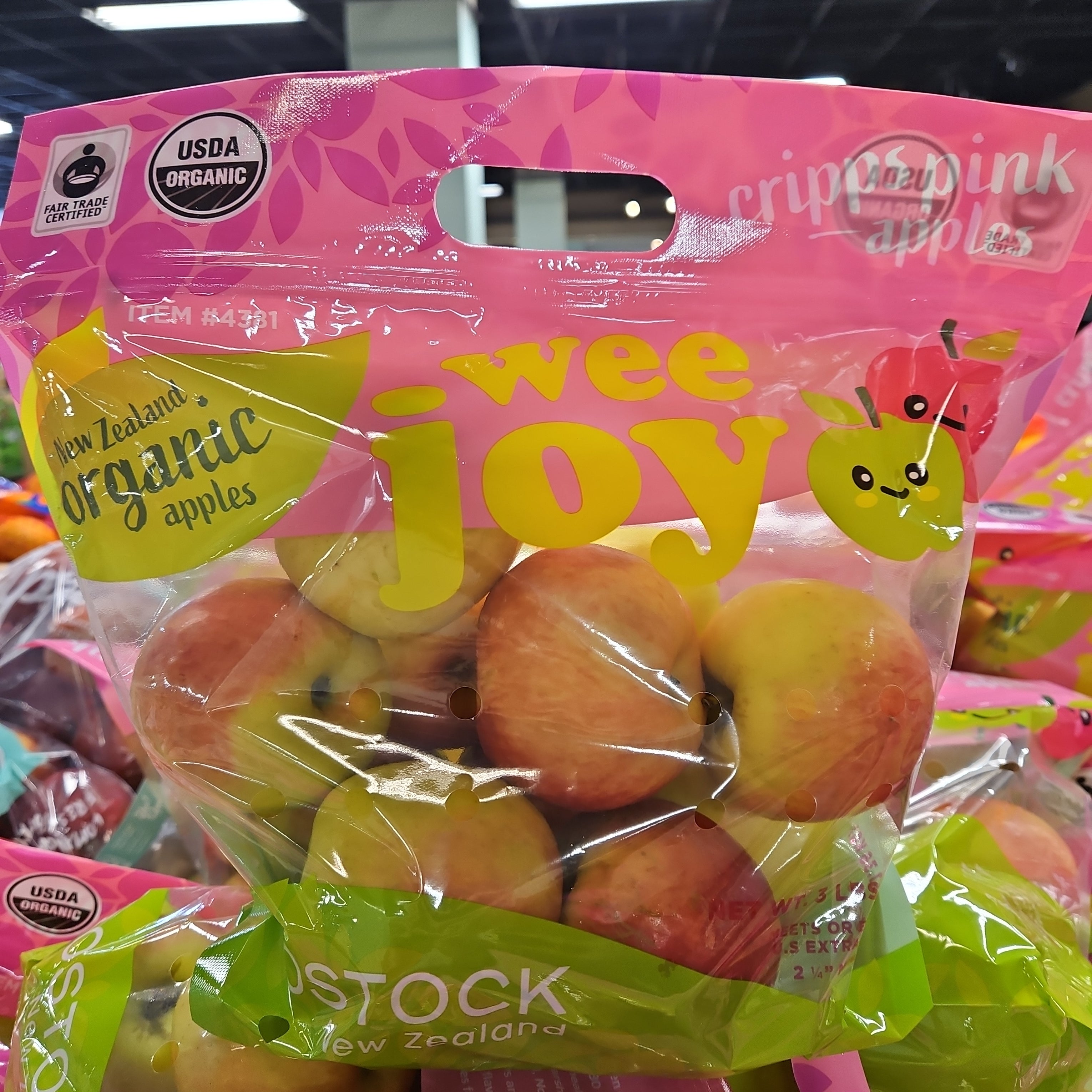 Organic Pink Lady Apples 3Lb Bag, Apples