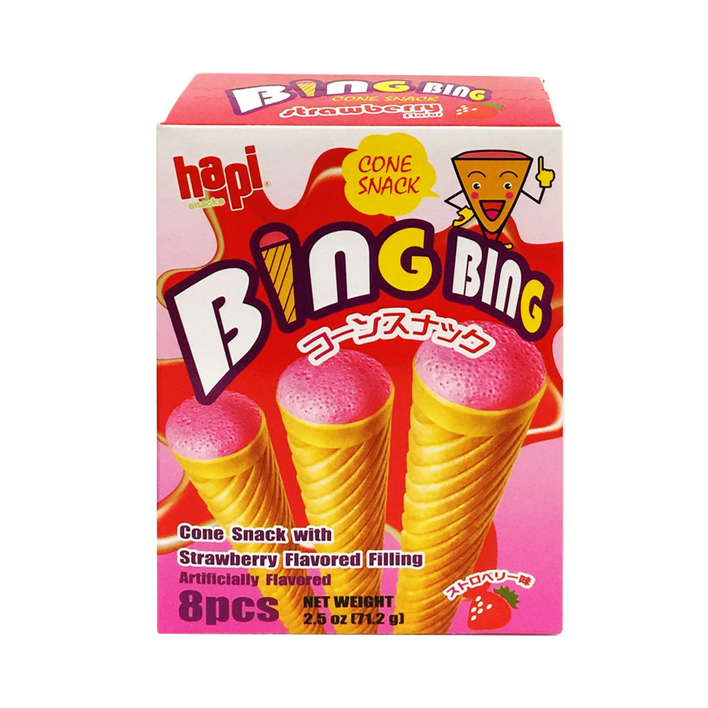 Hapi Bing Bing Cone Snack With Strawberry Flavored Filling 71.2g