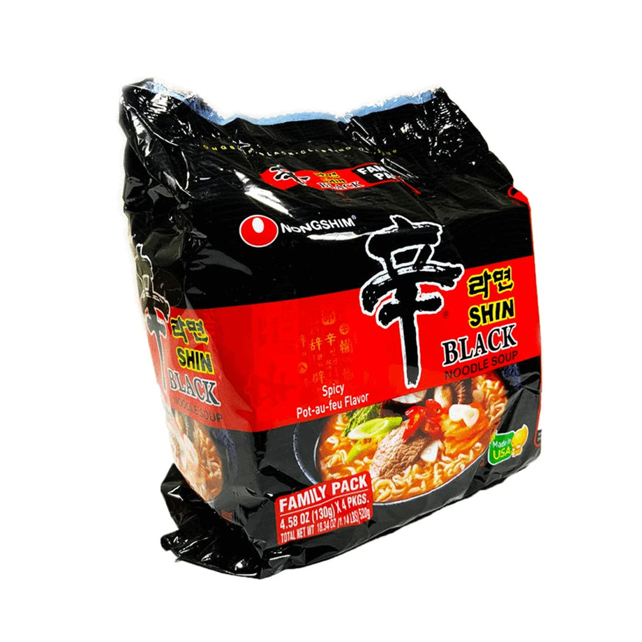 PC/タブレット PC周辺機器 NongShim Shin Ramyun/Ramen Black Premium Noodle Soup 4.58oz x 4, 농심 신라면 블랙  멀티 130g x 4
