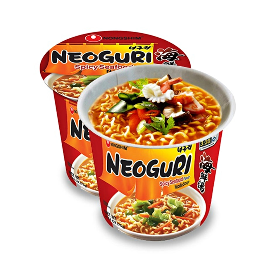 Noogleberry ヌーグルベリーラージカップリング NongShim Neoguri SPICY Cup Box 2.64oz x 6, 농심 너구리 매운맛 컵