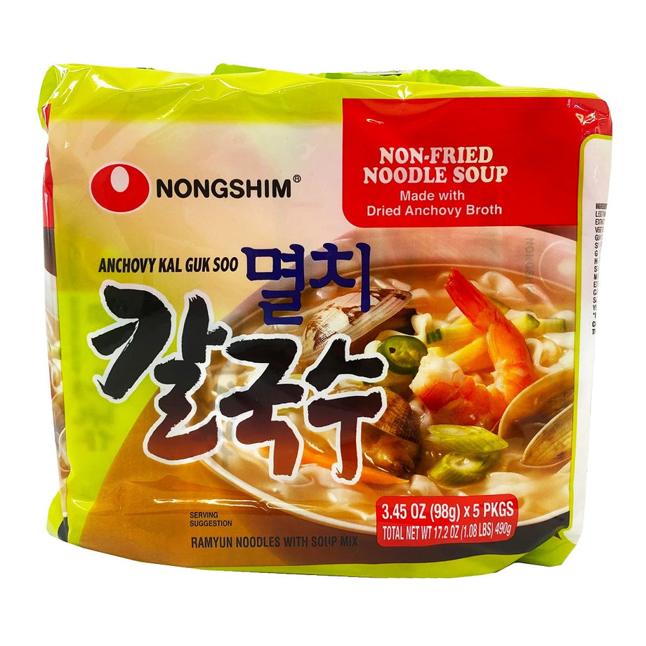 NongShim Anchovy Kal Guk Soo 3.45oz x 5, 농심 멸치칼국수 98g x 5