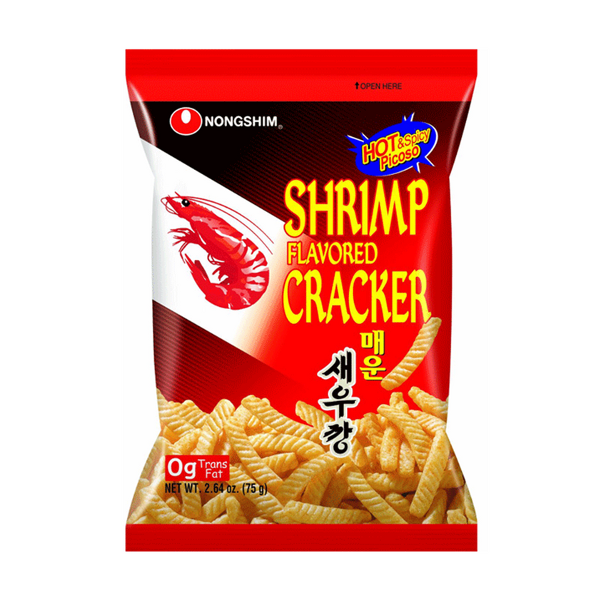 NongShim Shrimp Crackers Spicy Flavored 2.64oz, 농심 매운 새우깡 75g