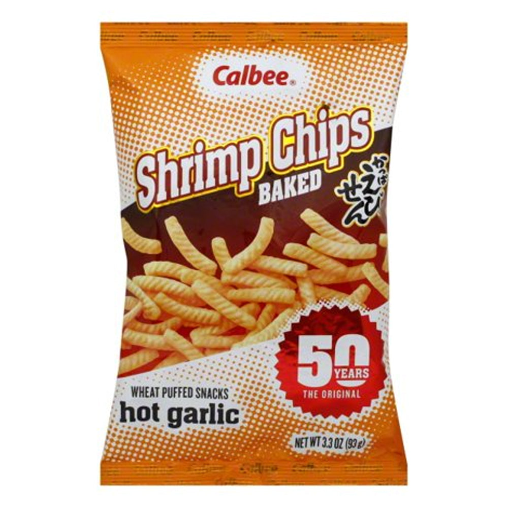 Calbee Baked Shrimp Chips Hot Garlic 94g