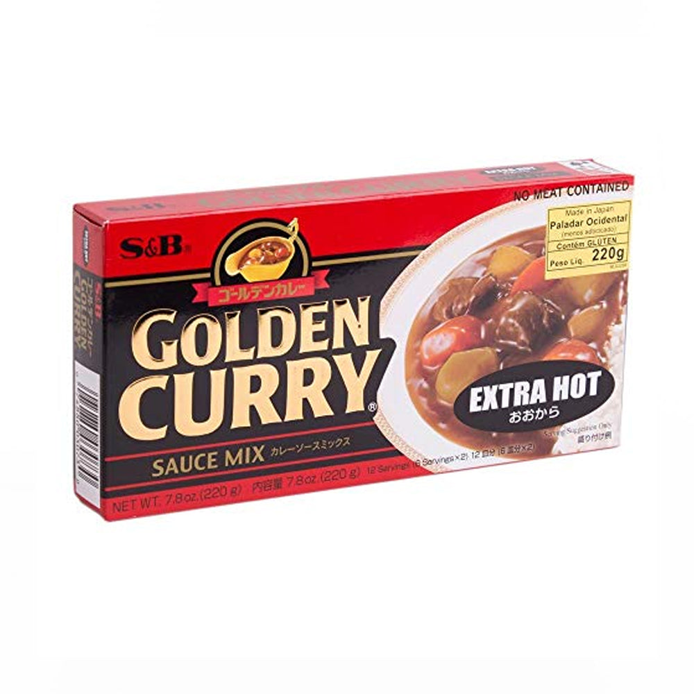 S&B Golden Curry Mix Extra Hot 7.76oz 애스앤비 골든카레 아주 