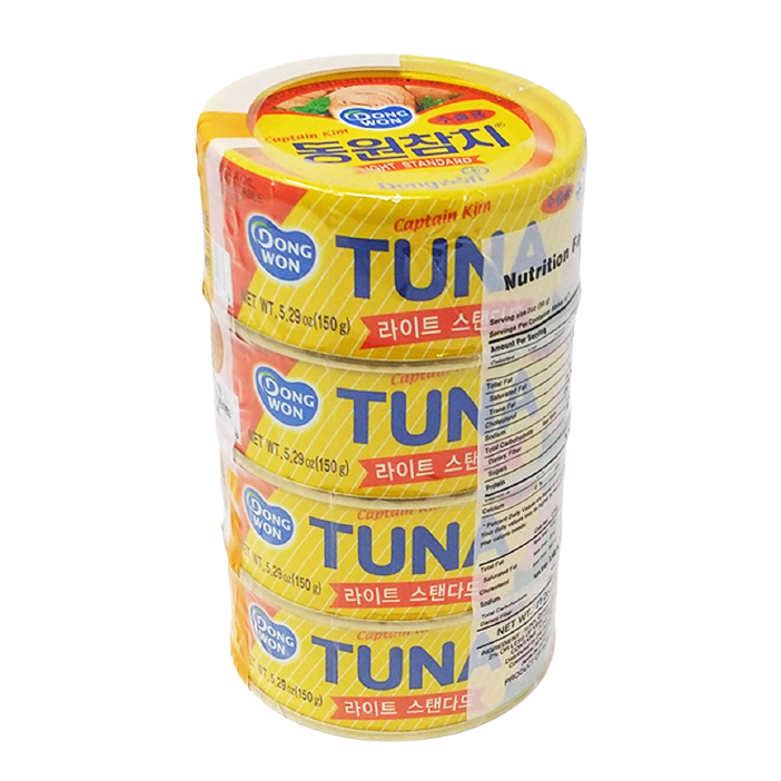 Dongwon Light Standard Tuna 5.29oz x 4, 동원 참치 살코기 라이트 스탠다드 150g x 4