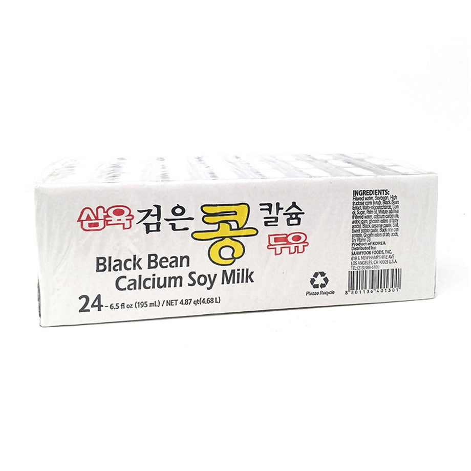 Sahmyook Black Bean Calcium Soy Milk 6.5fl.oz x 24, 삼육 검은콩 칼슘 두유 190ml x 24