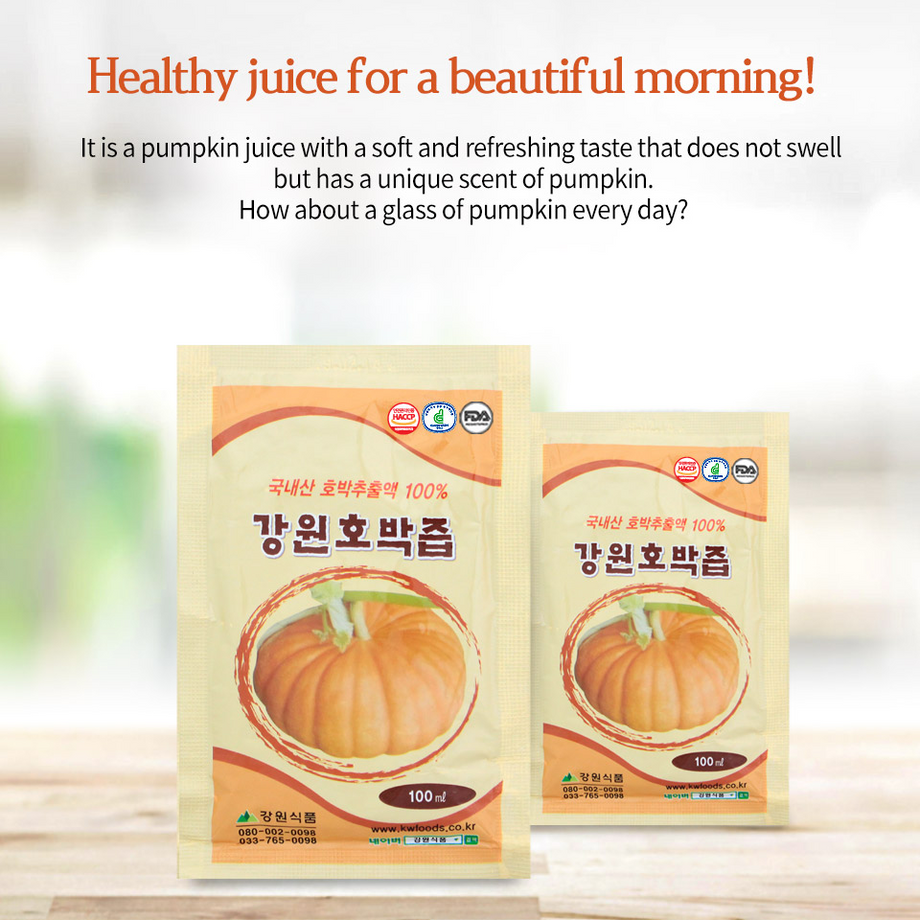 Totowon Pumpkin Drink 3.38oz x 30, 토토원 호박즙 100ml x 30