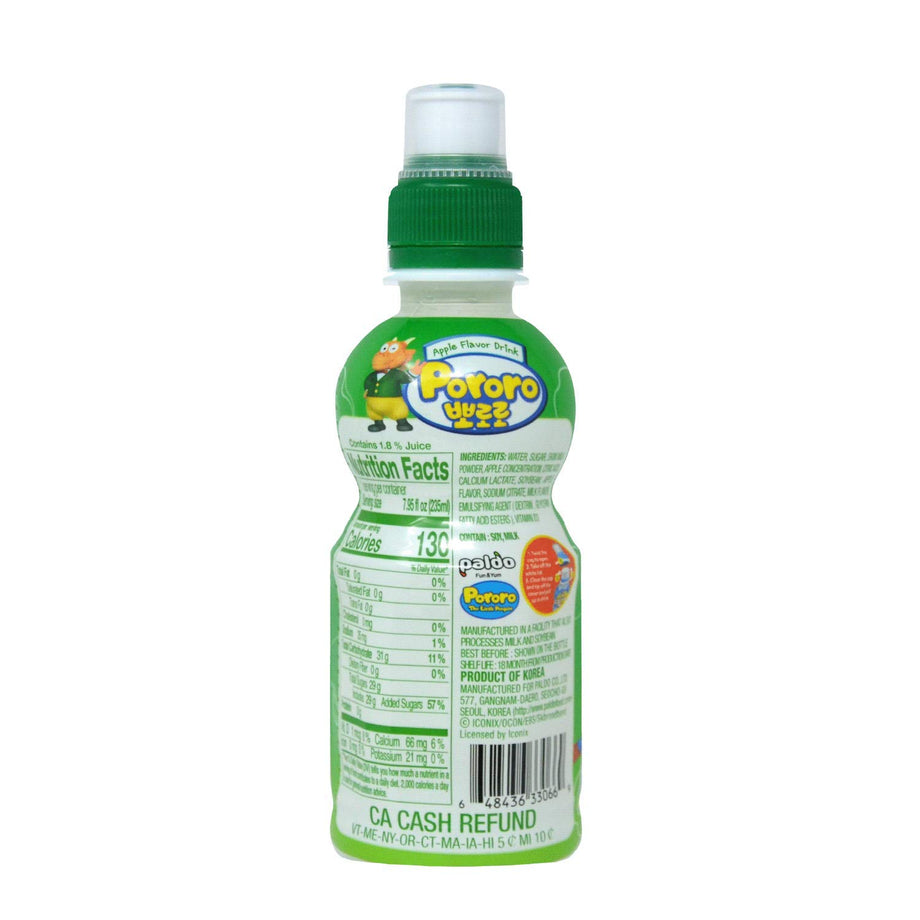 Paldo Pororo Drink Apple Flavor 7.95fl.oz, 팔도 뽀로로 드링크 사과