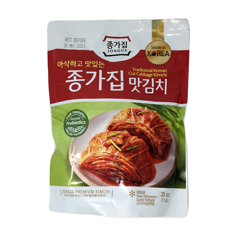 Jongga Traditional Korean Cut Cabbage Kimchi 35oz