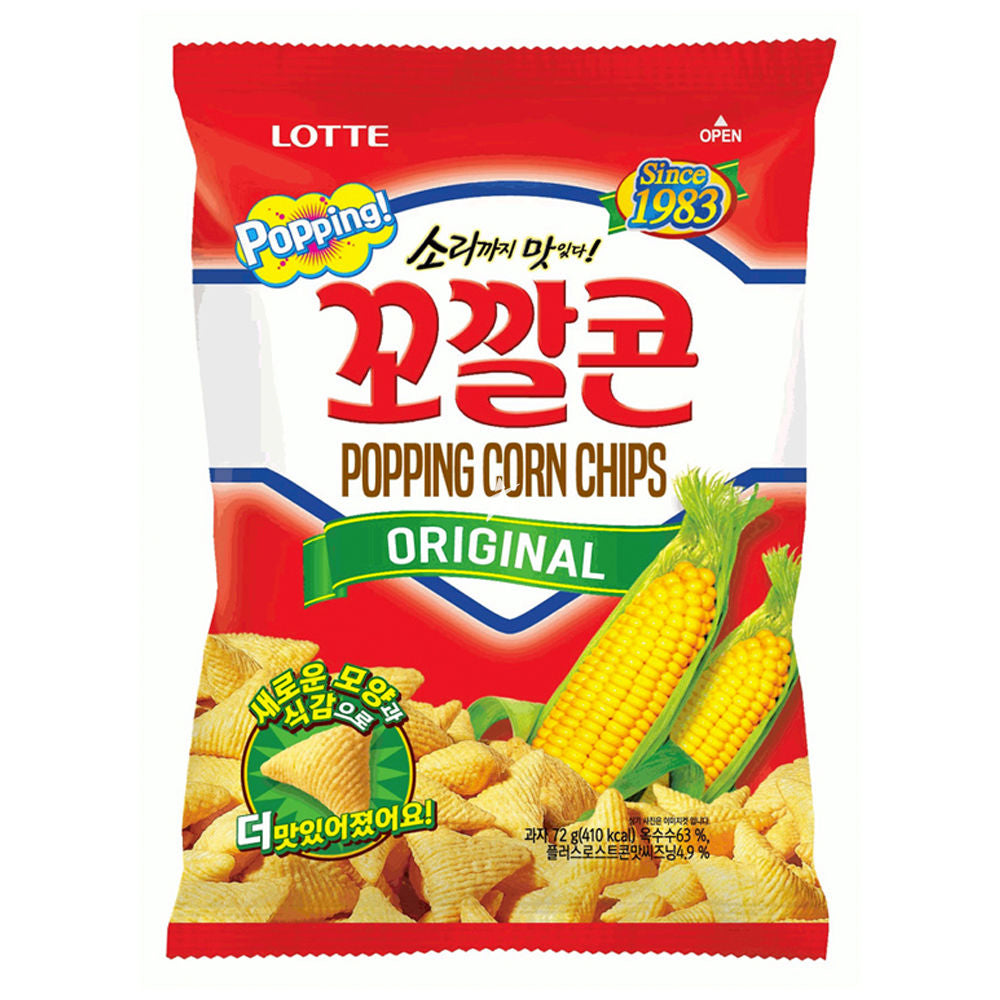 Lotte Popping Corn Chips Original 72g