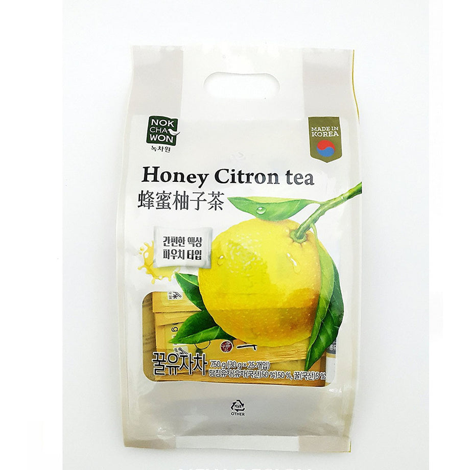 韓国　チャンゴ Nok Cha Won Honey Citron Tea 1.06oz X 25 녹차원 꿀유자차 30g X 25