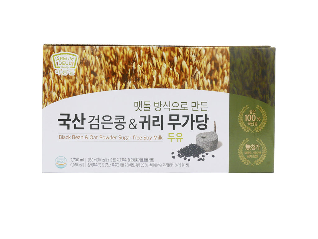 Areum Deul Black Bean & Oat Powder Sugar Free Soy Milk 180ml X 15