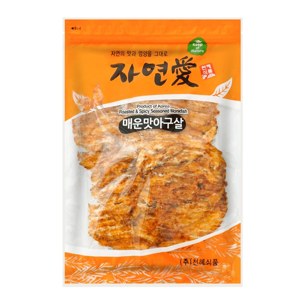 Cheonhae Roasted & Spicy Seasoned Monkfish 5.64oz, 천혜식품